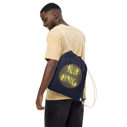 Golden Stamp Organic Cotton Drawstring Bag (Personalized)