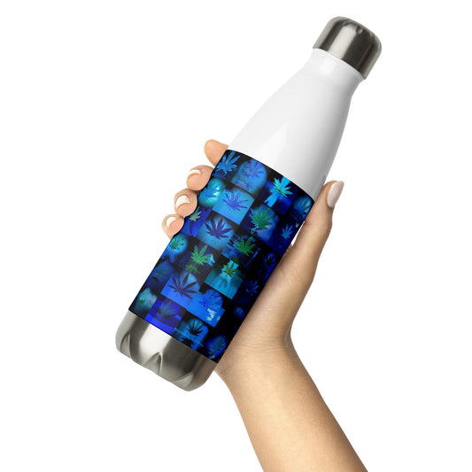 Blue Leaves Stainless Steel Water Bottle