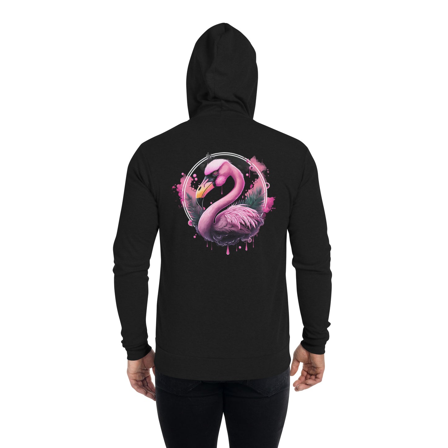 Fierce Flamingo Zip Hoodie