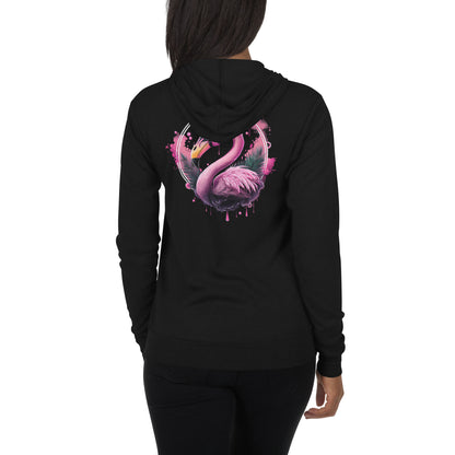 Fierce Flamingo Zip Hoodie