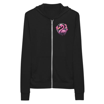 Fierce Flamingo Zip Hoodie