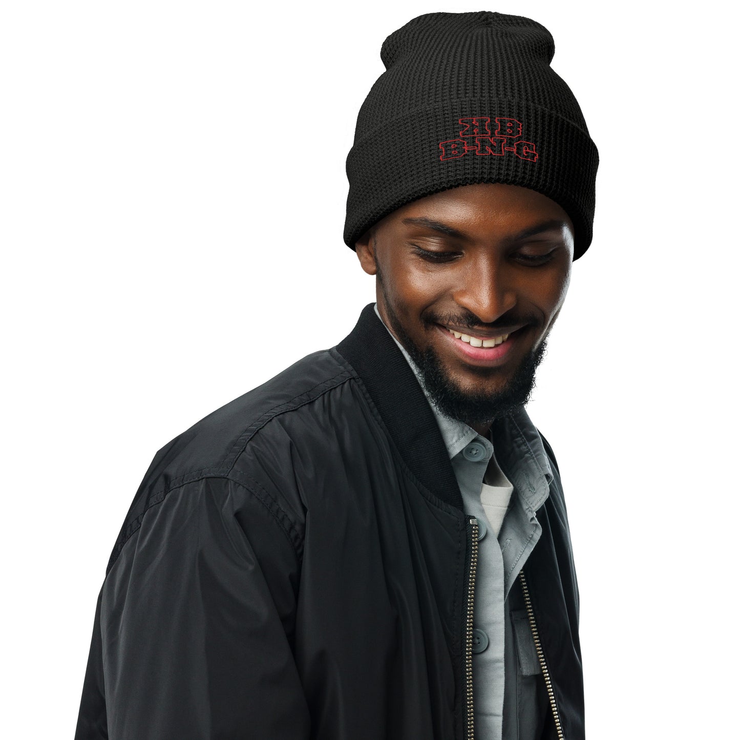 KBBNG Waffle Beanie (Red Letters)