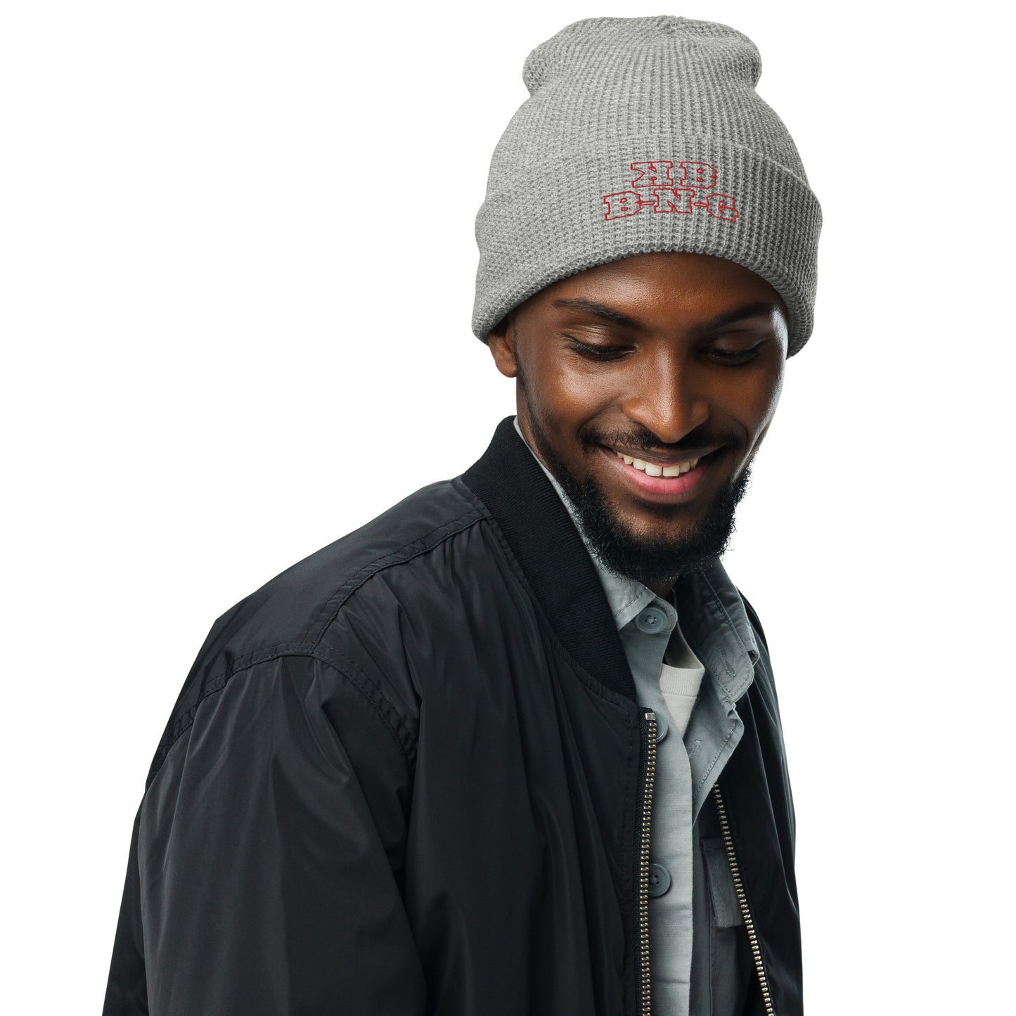 KBBNG Waffle Beanie (Red Letters)