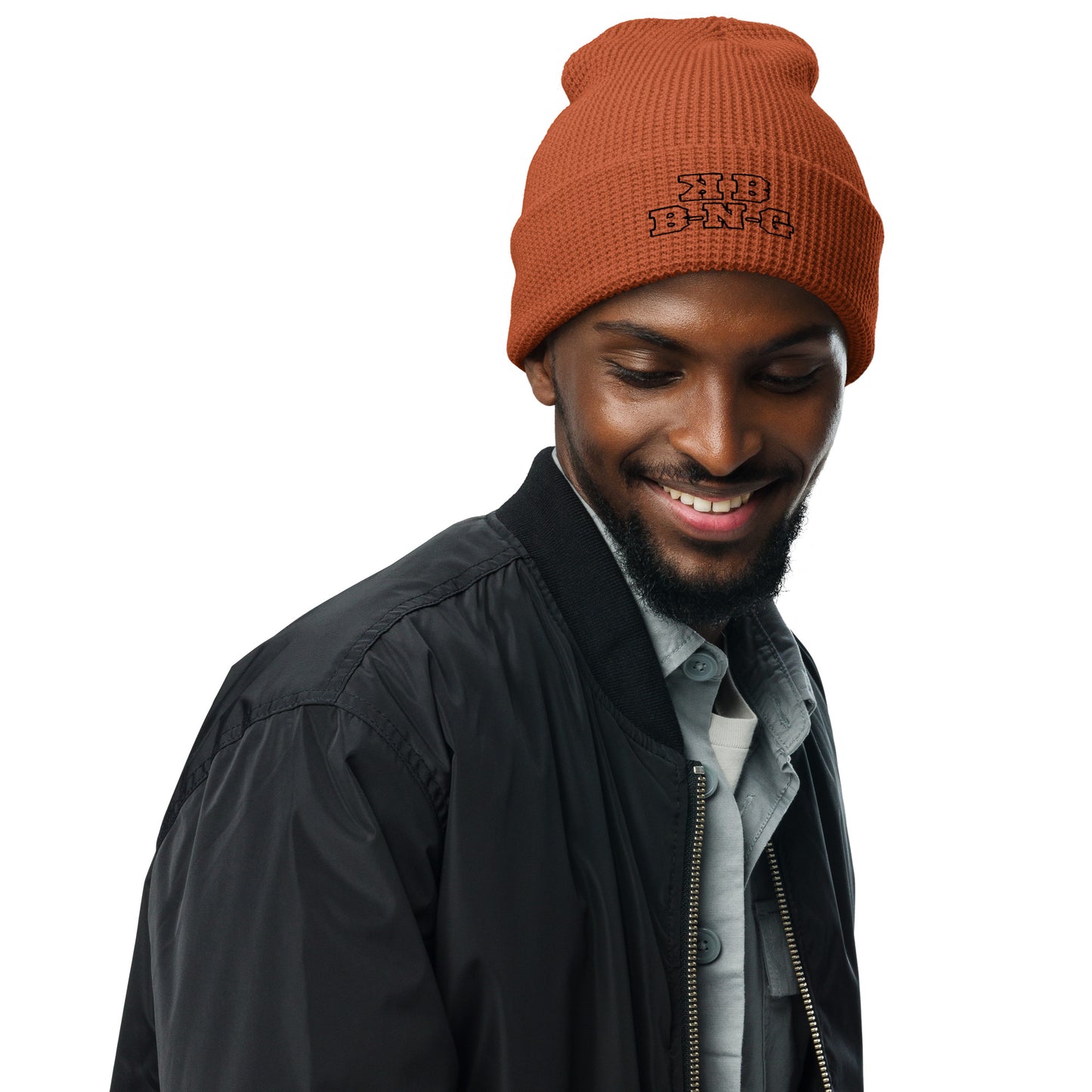 KBBNG Waffle Beanie (Black Letters)