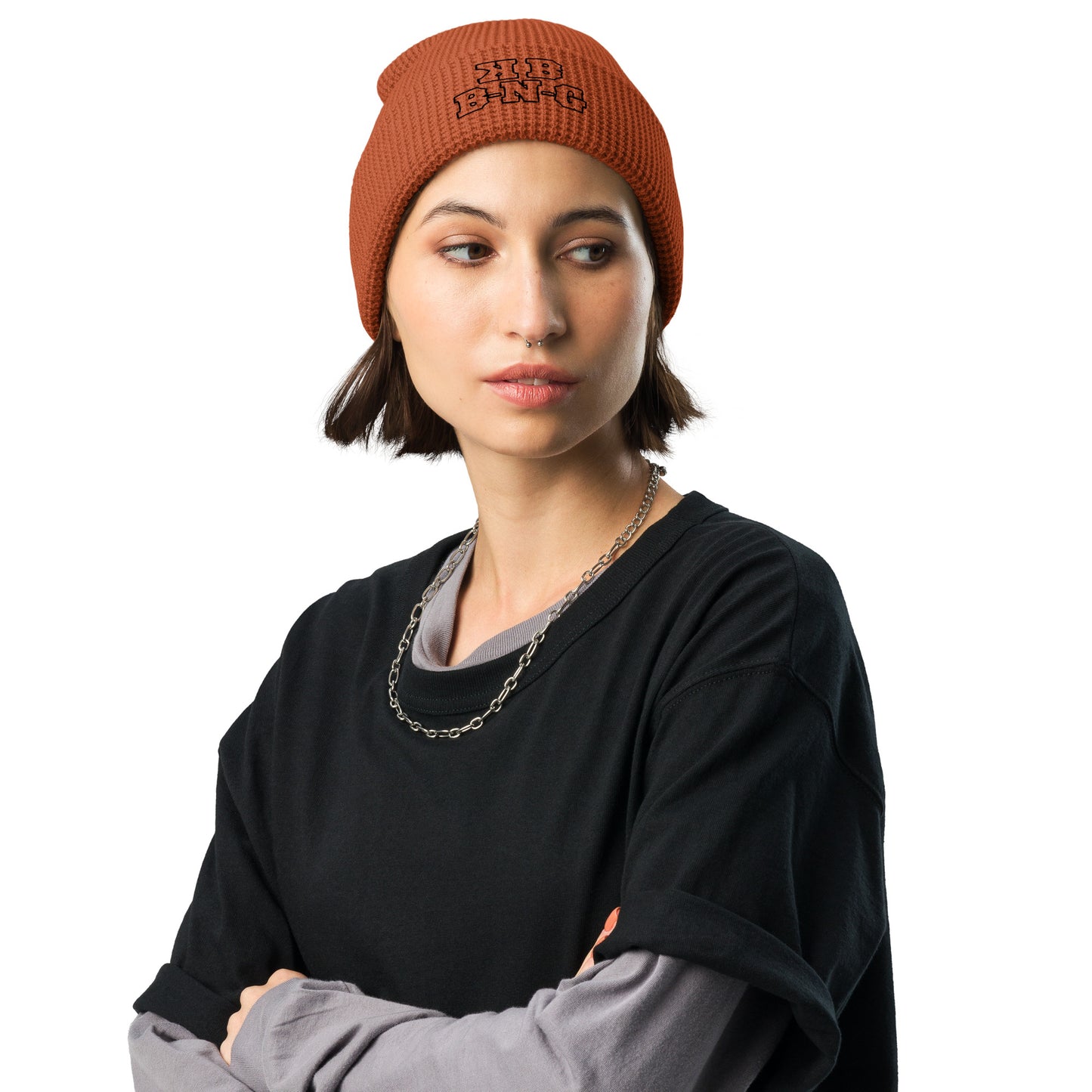 KBBNG Waffle Beanie (Black Letters)