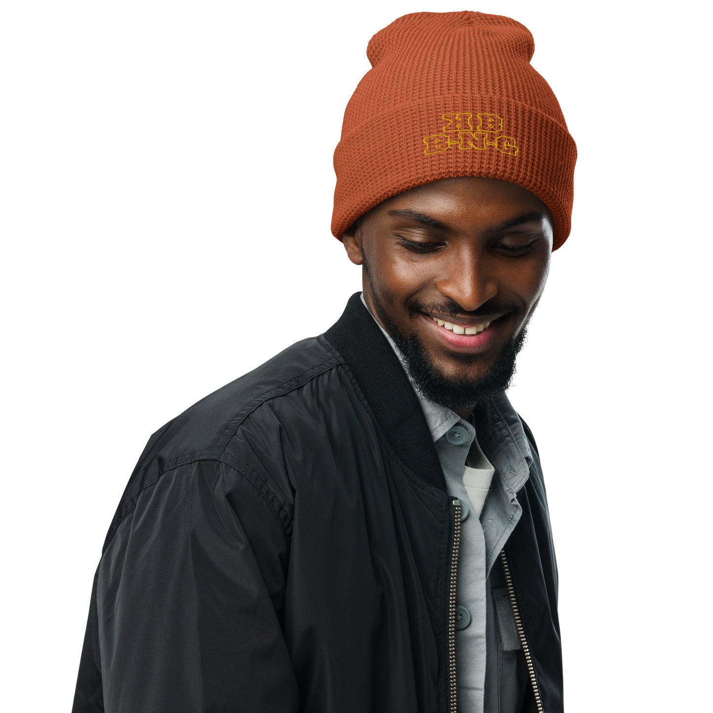 KBBNG Waffle Beanie (Yellow Letters)