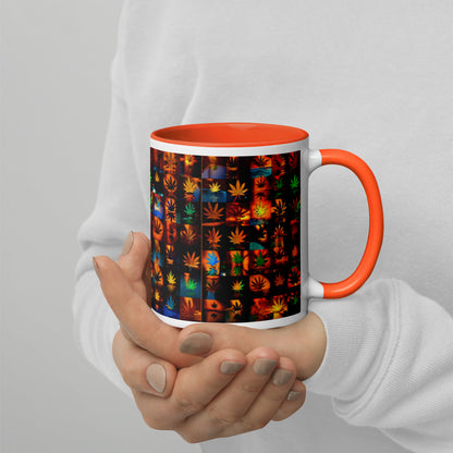 Orange Leaves Mug With Color Inside