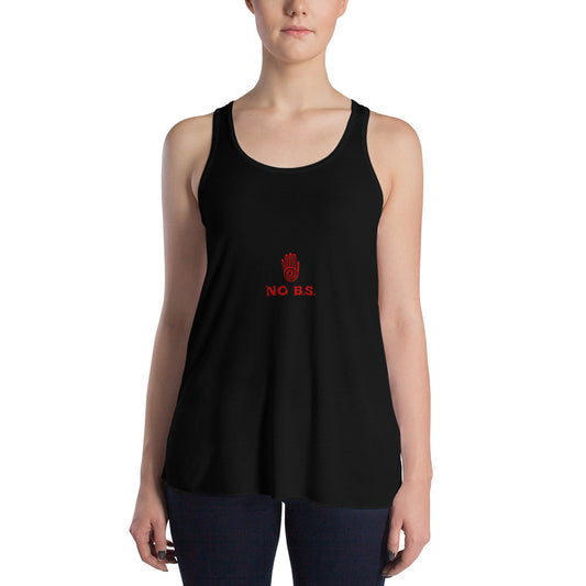 "No B.S." Women's Flowy Racerback Tank (Black)