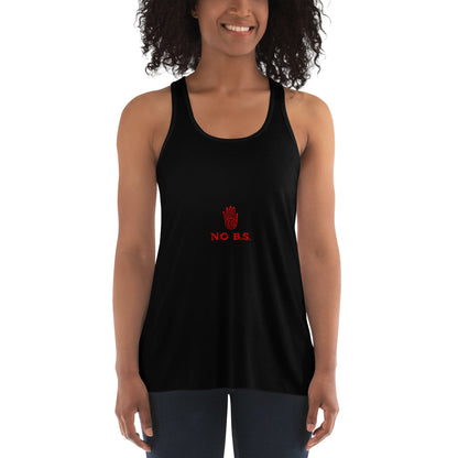 "No B.S." Women's Flowy Racerback Tank (Black)