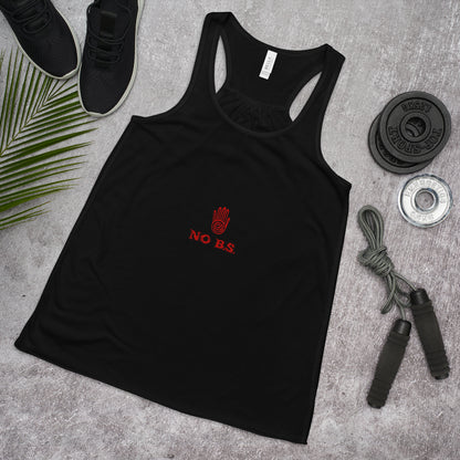 "No B.S." Women's Flowy Racerback Tank (Black)