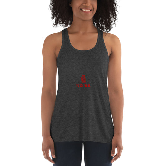 "No B.S." Women's Flowy Racerback Tank (Grey)