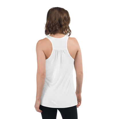 "No B.S." Women's Flowy Racerback Tank (White)