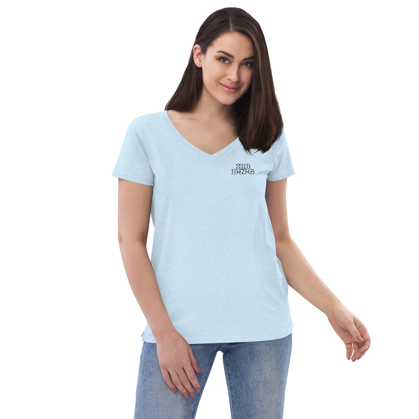 KBBNG (Bright) Embroidered Women’s V-Neck T-Shirt