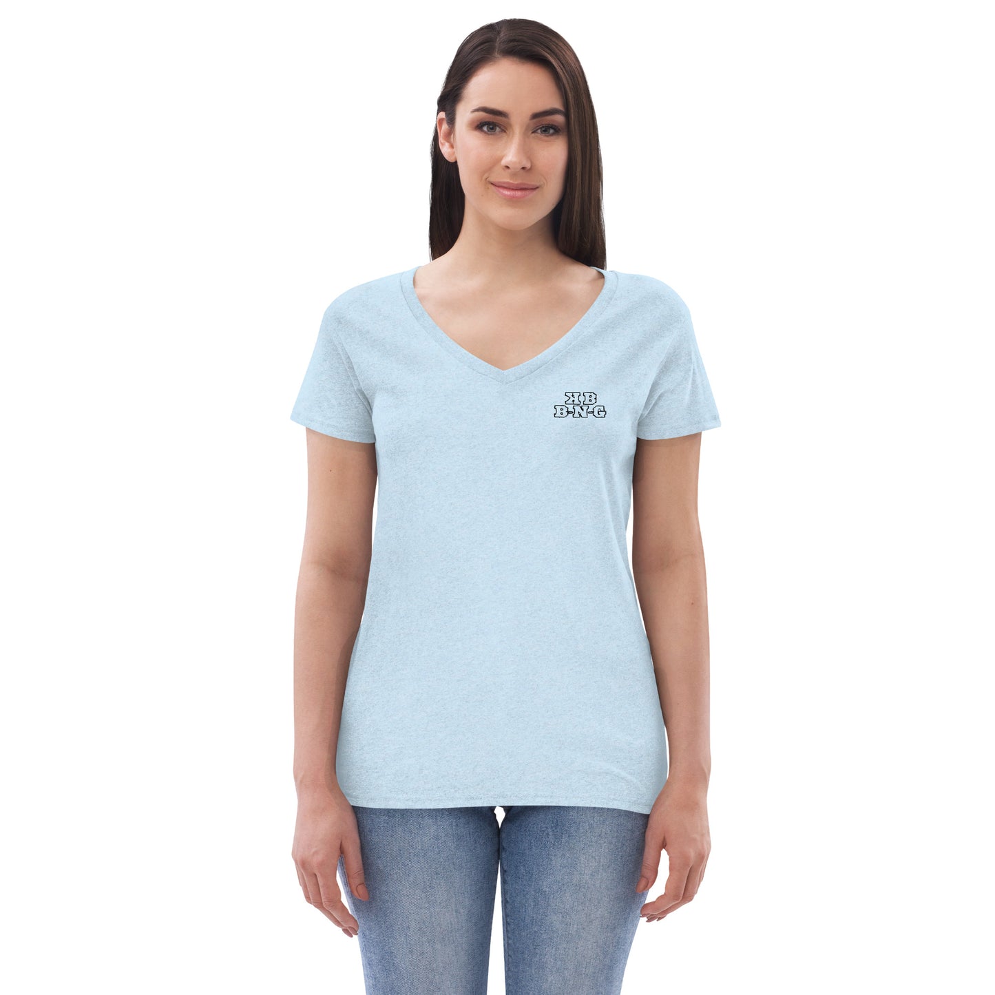 KBBNG (Bright) Embroidered Women’s V-Neck T-Shirt