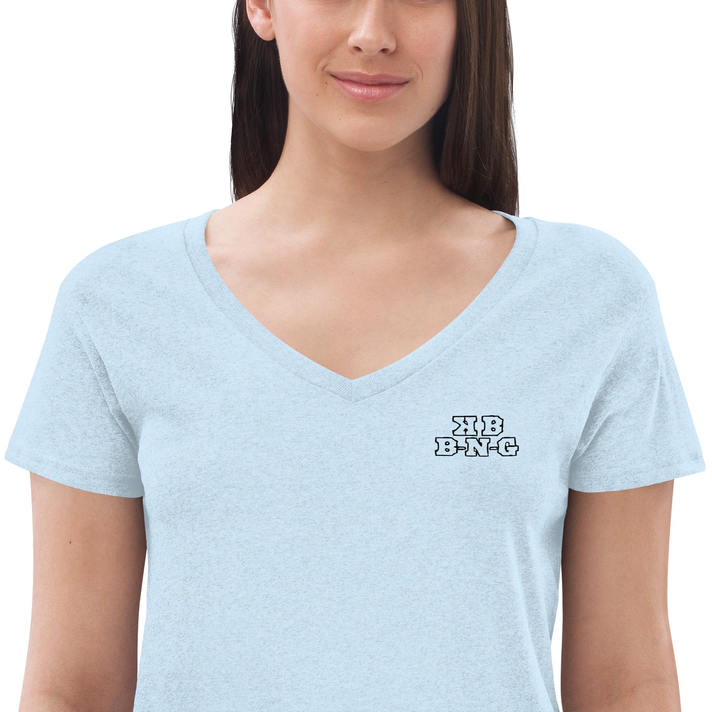 KBBNG (Bright) Embroidered Women’s V-Neck T-Shirt