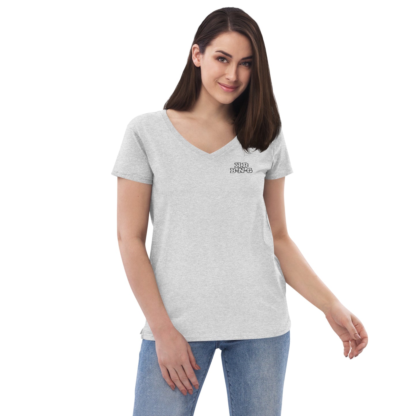 KBBNG (Bright) Embroidered Women’s V-Neck T-Shirt