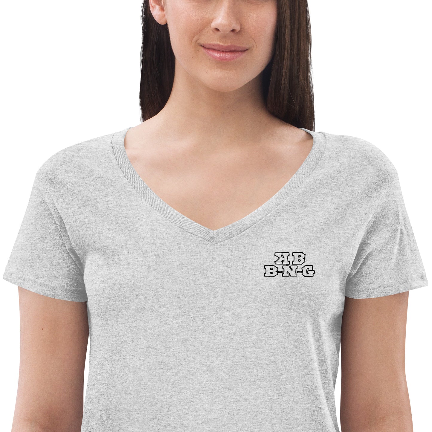 KBBNG (Bright) Embroidered Women’s V-Neck T-Shirt