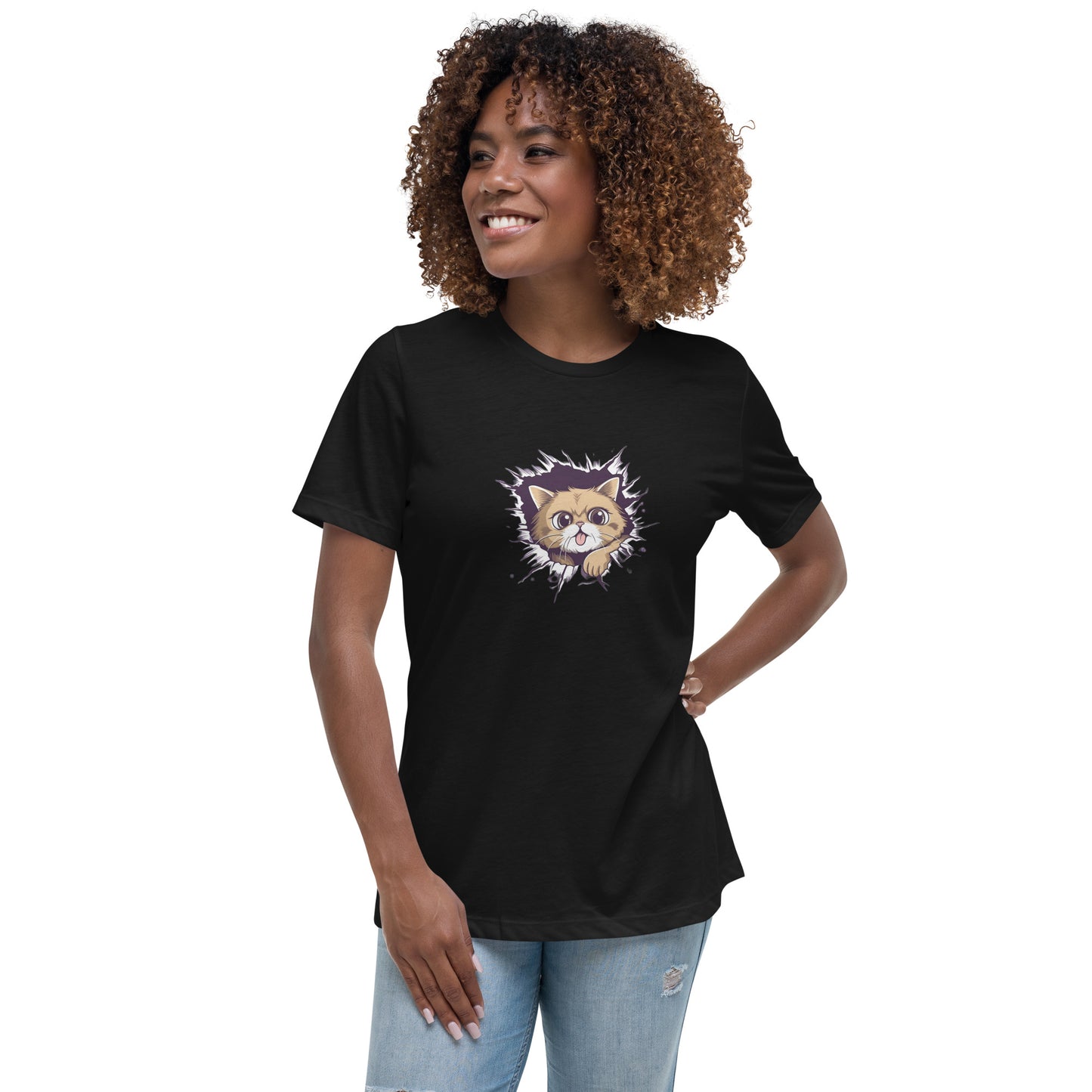 Crashing Cat Women's Relaxed T-Shirt