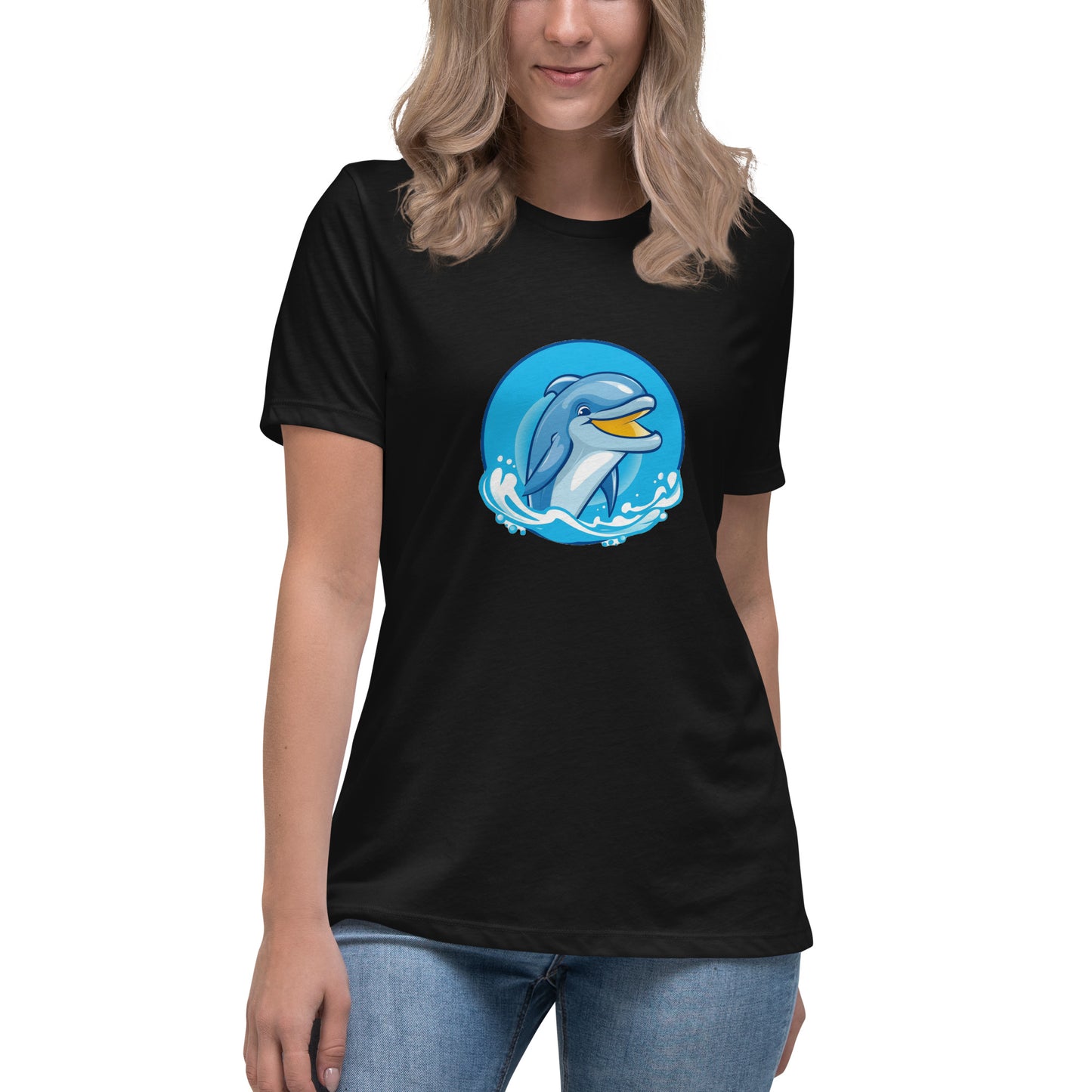 Smiling Dolphin Women's Relaxed T-Shirt